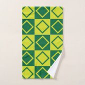 Green Square Diamond Geometric Badhandtuch Set (Handtuch)