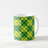 Green Square Diamond Modern Geometric Kaffeetasse (VorderseiteRechts)