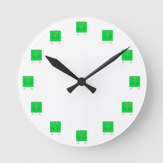 Green Square Typ Runde Wanduhr (Vorderseite)