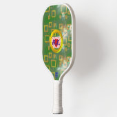 Green Squares Geometric Pickleball Paddle (Links)