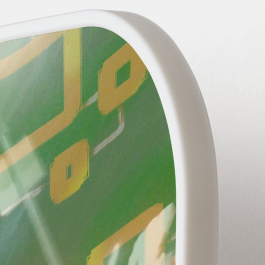 Green Squares Geometric Pickleball Paddle (Linke Seite)