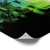 Green Squares Poster 12" x 8" (Ecke)