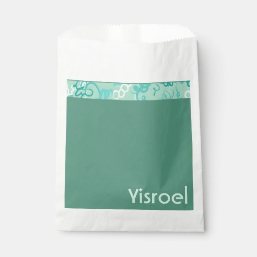 Green Squiggles Upsherin Gunstbeutel Geschenktütchen (Vorderseite)