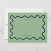 Green Squiggly Wavy Line Vielen Dank Mitteilungskarte (Vorderseite)