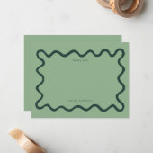 Green Squiggly Wavy Line Vielen Dank Mitteilungskarte (Vorderseite/Rückseite Beispiel)