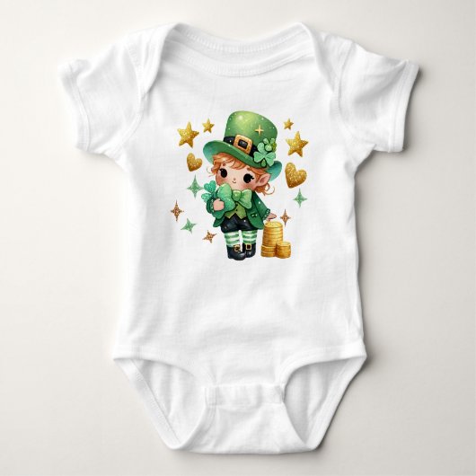 Green St. Patrick’s Day Baby Strampler (Vorderseite)
