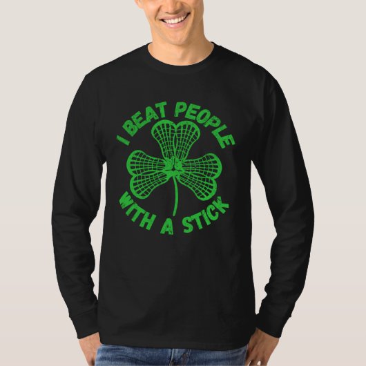 Green St Patrick s Day Lacrosse Sticks T-Shirt (Vorderseite)