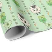 Green St. Patrick’s Day Sheep & Shamrock Balloons Geschenkpapier (Rolleneckpunkt)