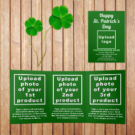Green St. Patrick's Day Business Trifold Card Dreifach Gefaltete Karte
