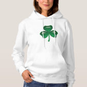 Green St Patricks Day Clover Womens Hoodie (Vorderseite)