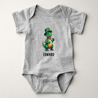 Green St Patrick's Day Dinosaurier Baby Strampler