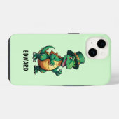 Green St Patrick's Day Dinosaurier iPhone Hülle (Rückseite (Horizontal))