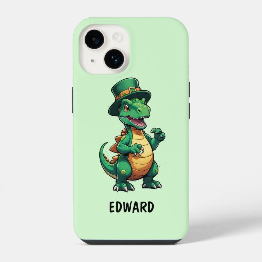Green St Patrick's Day Dinosaurier iPhone Hülle (Rückseite)