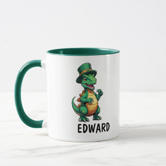 Green St Patrick's Day Dinosaurier Tasse (Links)