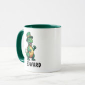 Green St Patrick's Day Dinosaurier Tasse (Vorderseite Links)