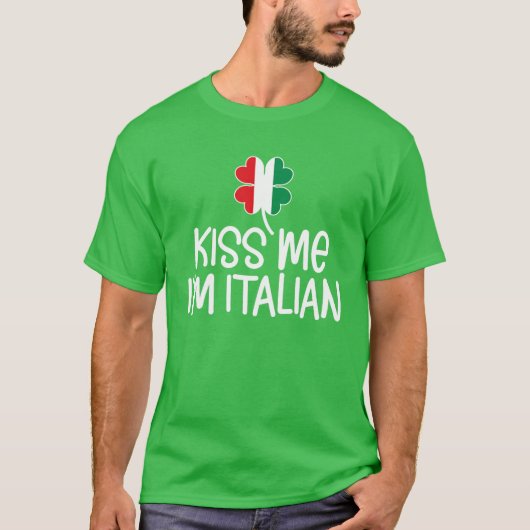Green St Patrick's Day Funny Italian Humour Nove T-Shirt (Vorderseite)