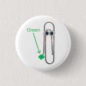 Green St. Patrick's Day Funny Paperclip Button (Vorderseite)