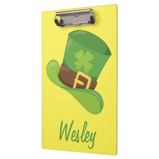 Green St. Patrick's Day Hat Klemmbrett (Links)