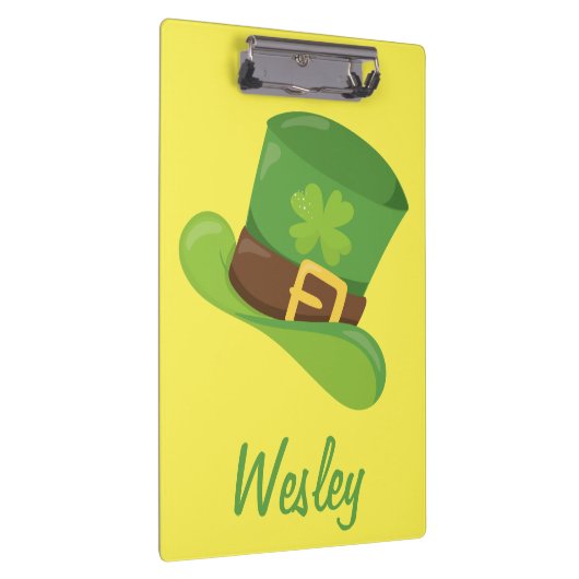 Green St. Patrick's Day Hat Klemmbrett (Rechts)