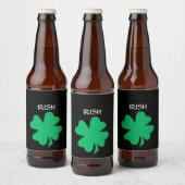 Green St Patrick's Day Irish Kleeblatt Leaf 2023 Bierflaschenetikett (Flaschen)