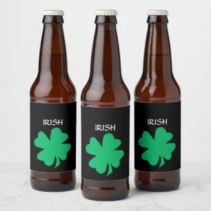 Green St Patrick's Day Irish Kleeblatt Leaf 2023 Bierflaschenetikett