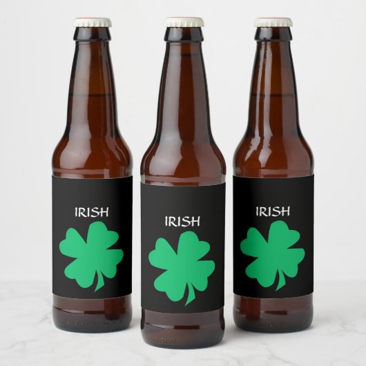 Green St Patrick's Day Irish Kleeblatt Leaf 2023 Bierflaschenetikett (Flaschen)
