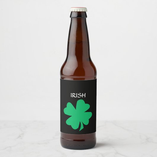 Green St Patrick's Day Irish Kleeblatt Leaf 2023 Bierflaschenetikett (Vorderseite)