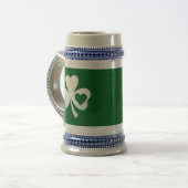Green St Patricks Day Irish Patty's Heart Kleeblat Bierglas (Vorderseite Links)