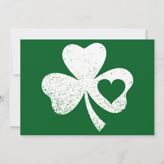 Green St Patricks Day Irish Patty's Heart Kleeblat Dankeskarte (Vorderseite)