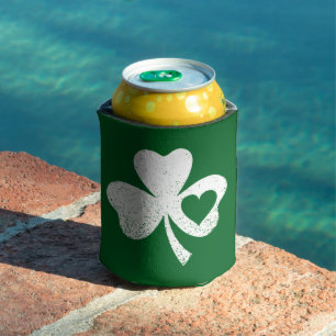 Green St Patricks Day Irish Patty's Heart Kleeblat Dosenkühler
