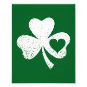 Green St Patricks Day Irish Patty's Heart Kleeblat Fotodruck (Vorne)