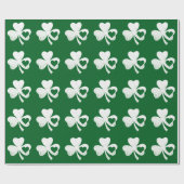 Green St Patricks Day Irish Patty's Heart Kleeblat Geschenkpapier (Flach)