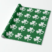 Green St Patricks Day Irish Patty's Heart Kleeblat Geschenkpapier (Ungerollt)