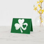 Green St Patricks Day Irish Patty's Heart Kleeblat Karte (Gelbe Blume)