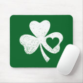 Green St Patricks Day Irish Patty's Heart Kleeblat Mousepad (Mit Mouse)