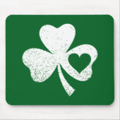 Green St Patricks Day Irish Patty's Heart Kleeblat Mousepad (Vorne)