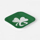 Green St Patricks Day Irish Patty's Heart Kleeblat Pappteller (Gewinkelt)