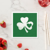 Green St Patricks Day Irish Patty's Heart Kleeblat Serviette (Beispiel)
