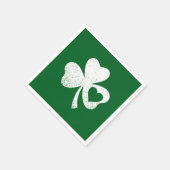 Green St Patricks Day Irish Patty's Heart Kleeblat Serviette (Ecke)