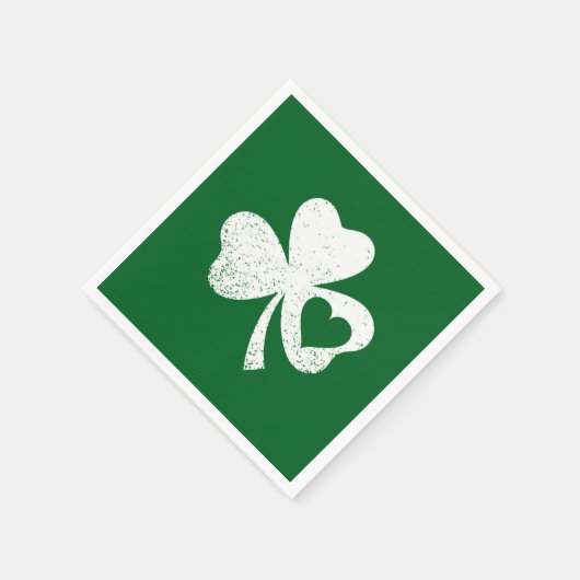 Green St Patricks Day Irish Patty's Heart Kleeblat Serviette (Ecke)