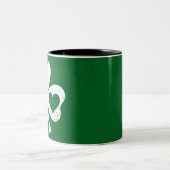 Green St Patricks Day Irish Patty's Heart Kleeblat Zweifarbige Tasse (Mittel)