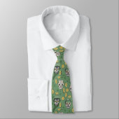 Green St Patrick's Day Irish Sugar Skull Custom Krawatte (Gebunden)