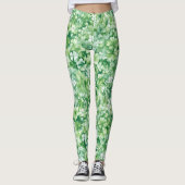 Green St. Patrick's Day Kleeblatt and Clover Leggings (Vorderseite)