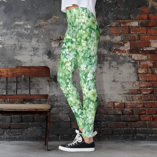 Green St. Patrick's Day Kleeblatt and Clover Leggings