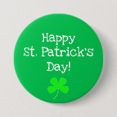Green St Patricks Day Kleeblatt Irish Button (Vorderseite)