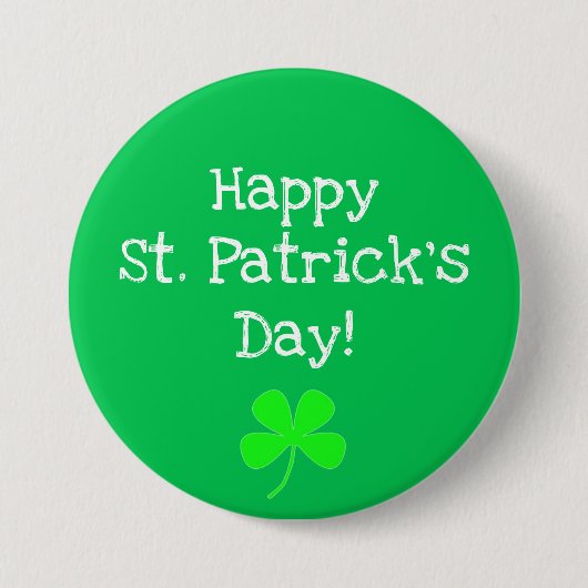 Green St Patricks Day Kleeblatt Irish Button (Vorderseite)