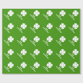Green St Patrick's Day Kleeblatt Packpapier (Flach)