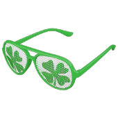 Green St Patricks Day Kleeblatt Party Sonnenbrille (Schrägansicht)