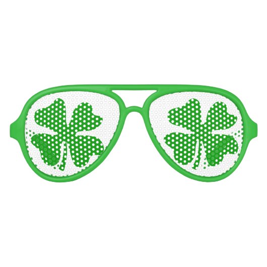 Green St Patricks Day Kleeblatt Party Sonnenbrille (Vorderseite)