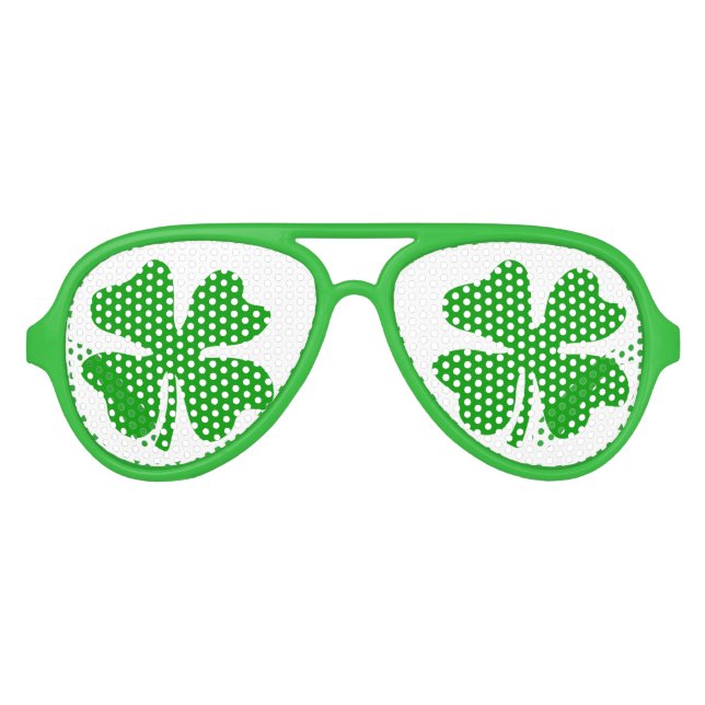 Green St Patricks Day Kleeblatt Party Sonnenbrille (Vorderseite)